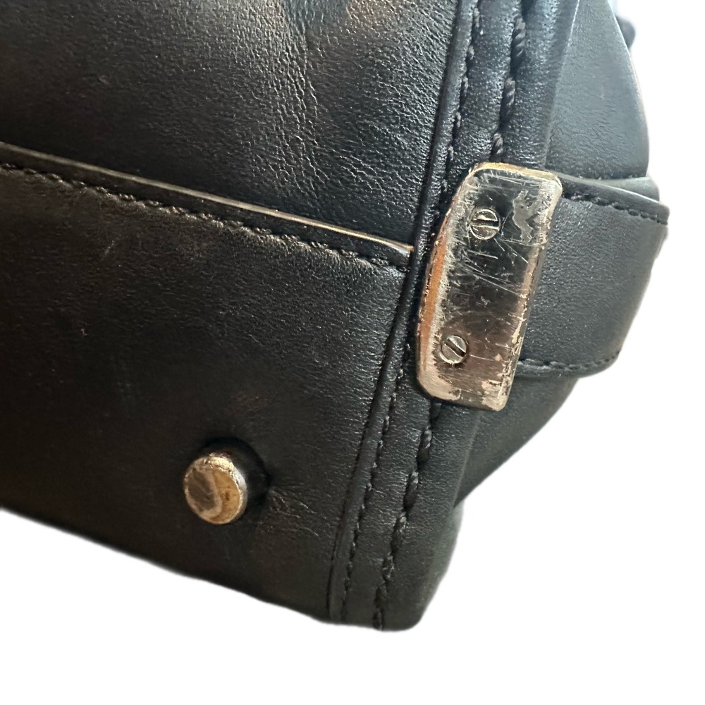 Coach Bandana Rivet Swagger 21 Black mini Leather Satchel Crossbody Bag Gunmetal - Picture 6 of 10